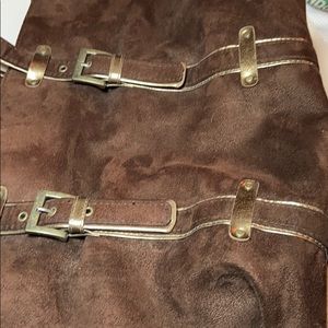 Bath & Bodyworks brn faux suede tote/shoulder bag